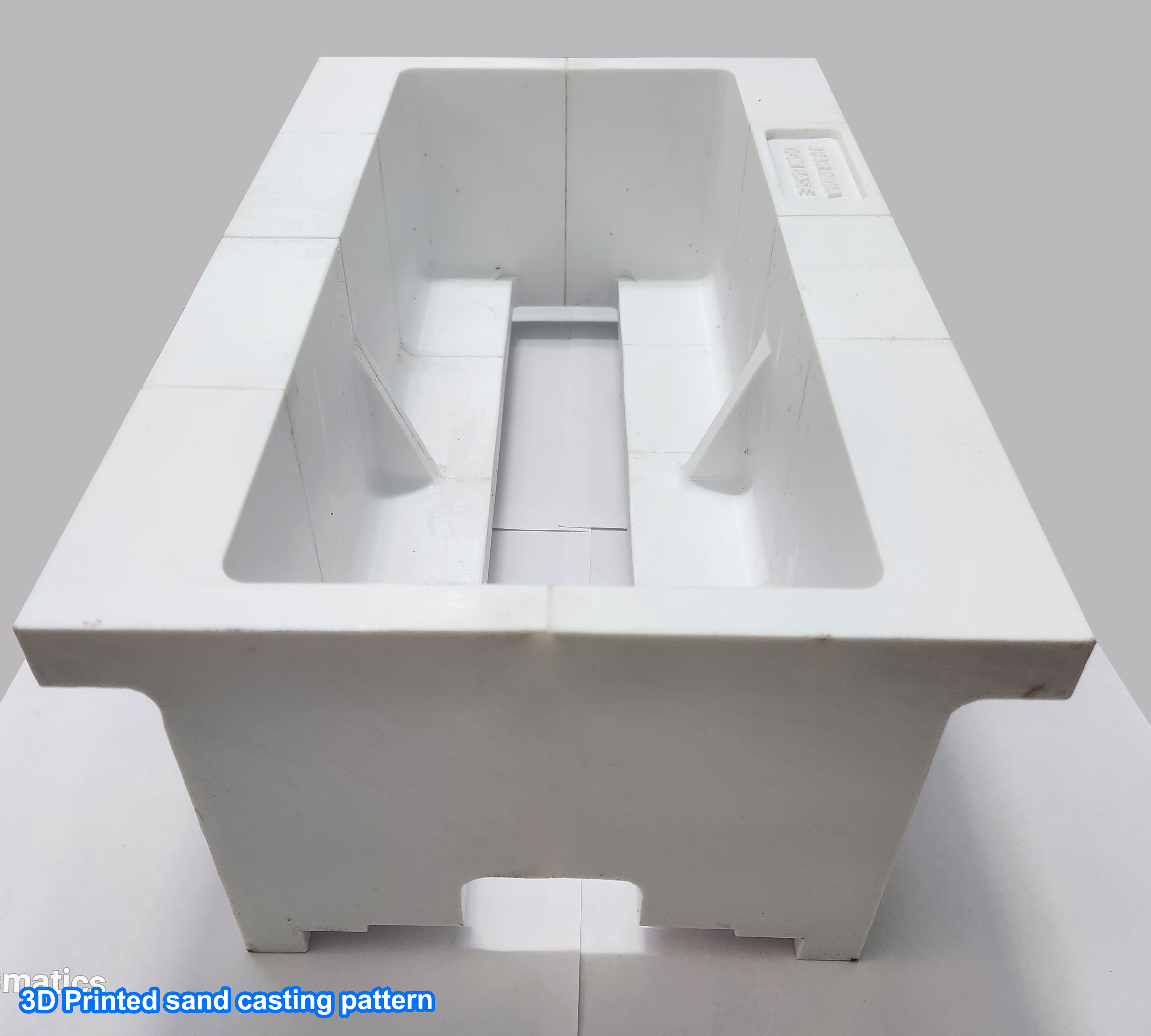 Deep cavity core box pattern angled view